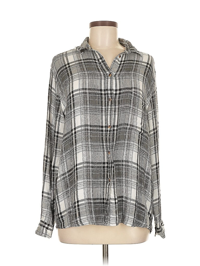 Pre-owned Agnes & Dora Long Sleeve Blouse In Gray