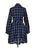 Suzanne Betro 100% Cotton Plaid Blue Black Casual Dress Size L - photo 2