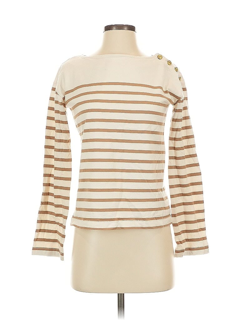 Pre-owned Rag & Bone Long Sleeve Top Tan Boatneck Tops In Brown