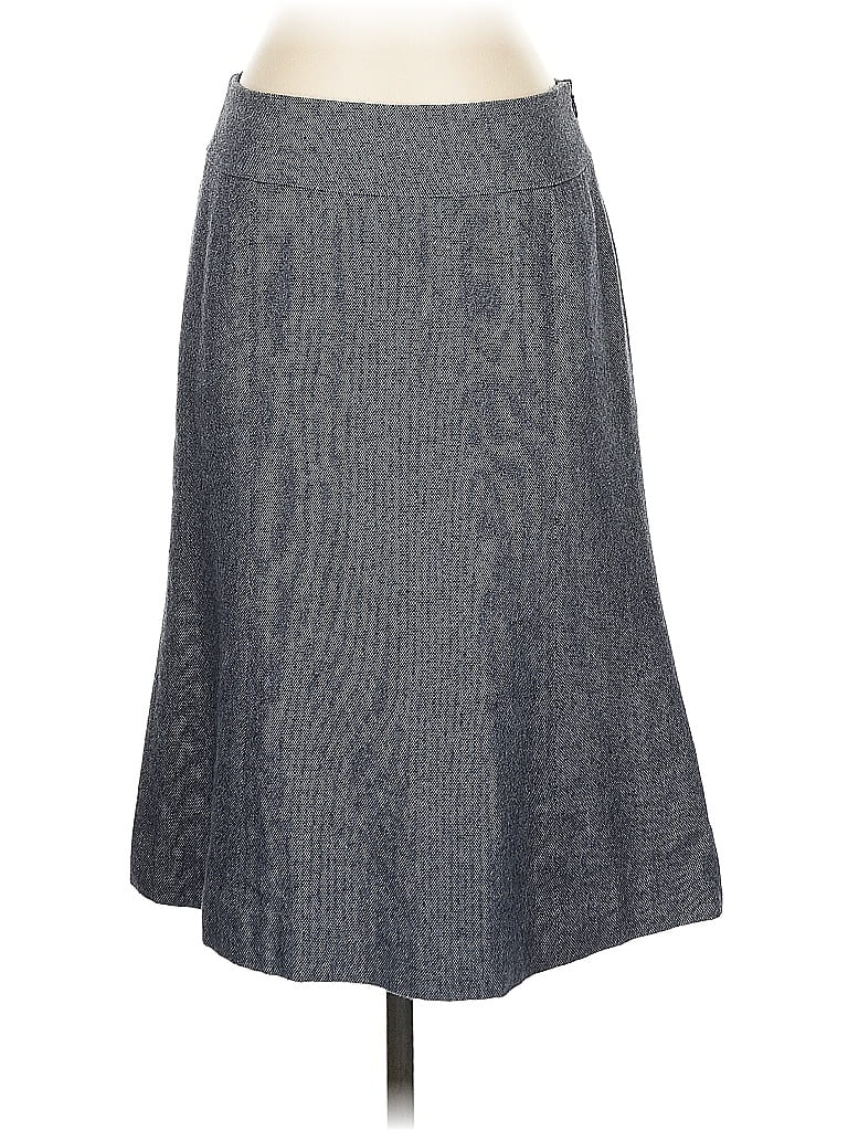 Pre-owned Ann Taylor Loft Wool Skirt In Gray
