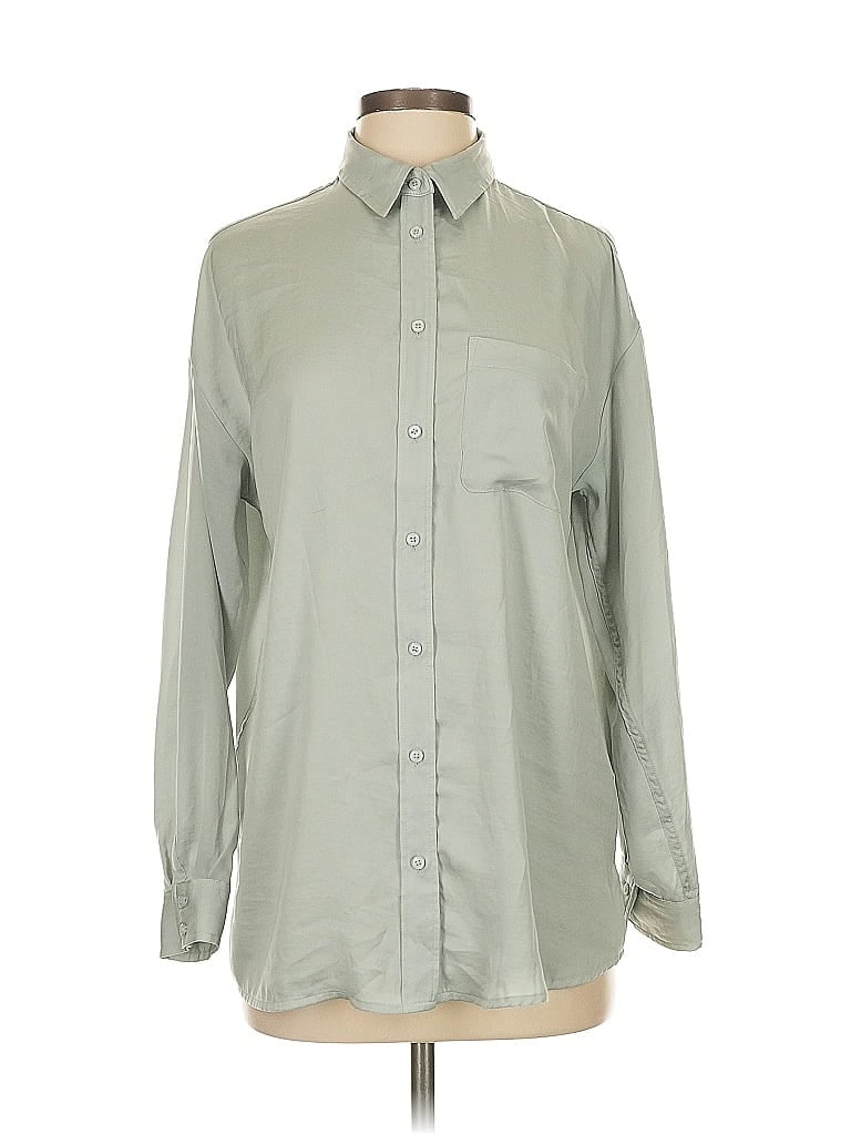 Pre-owned Express Long Sleeve Blouse In Green
