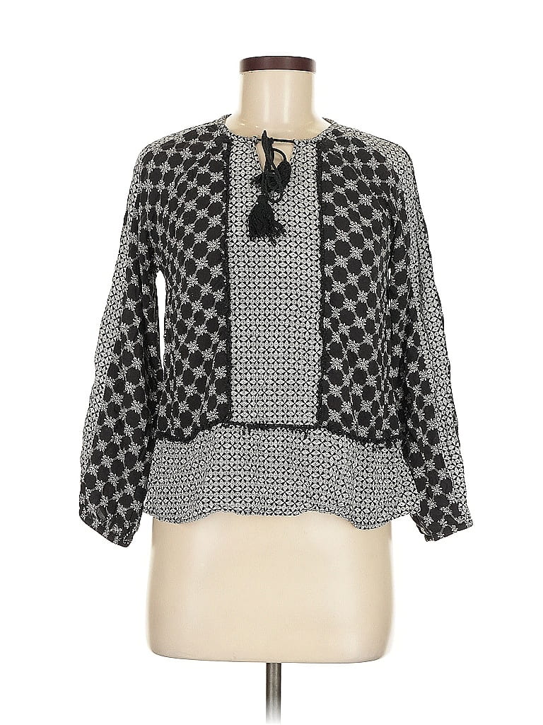 Pre-owned Assorted Brands 3/4 Sleeve Blouse In Black