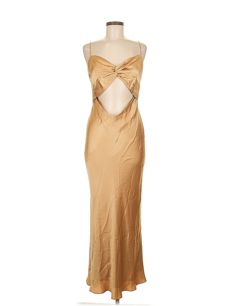 Pre-owned Shona Joy Cocktail Dress In Gold