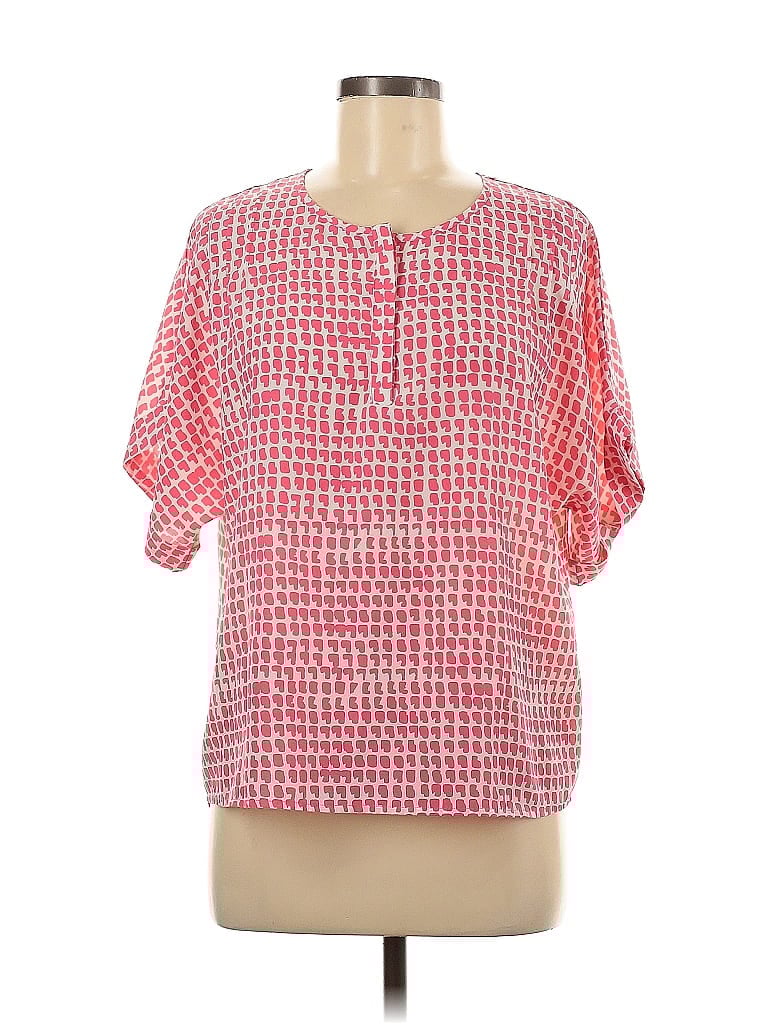 Pre-owned Collective Concepts Short Sleeve Blouse In Pink