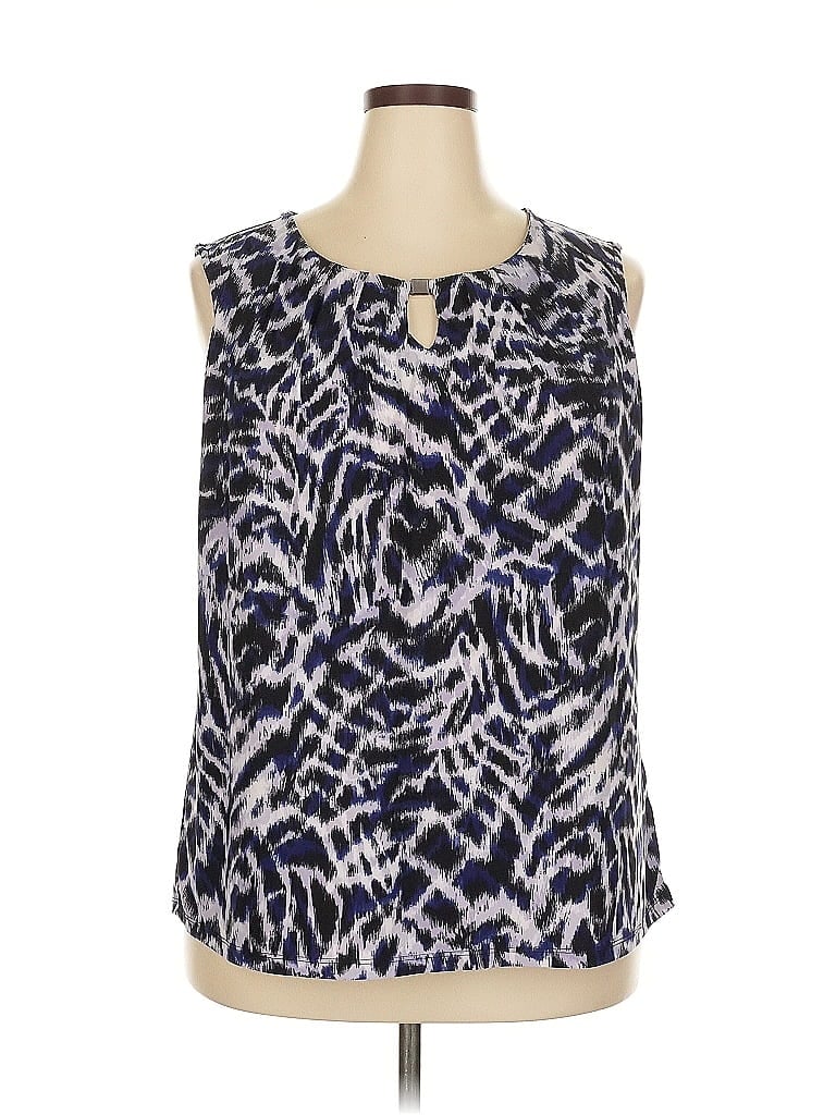 Kasper Blue Sleeveless Blouse Size 2X - photo 1