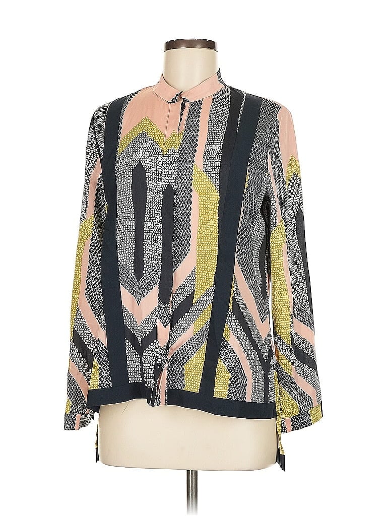 Pre-owned Collective Concepts Long Sleeve Blouse In Gray