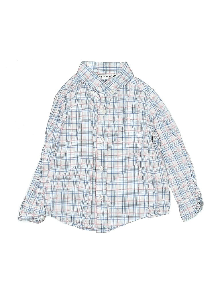 Pre-owned Janie And Jack Kids' Long Sleeve Button Down Shirt In Blue