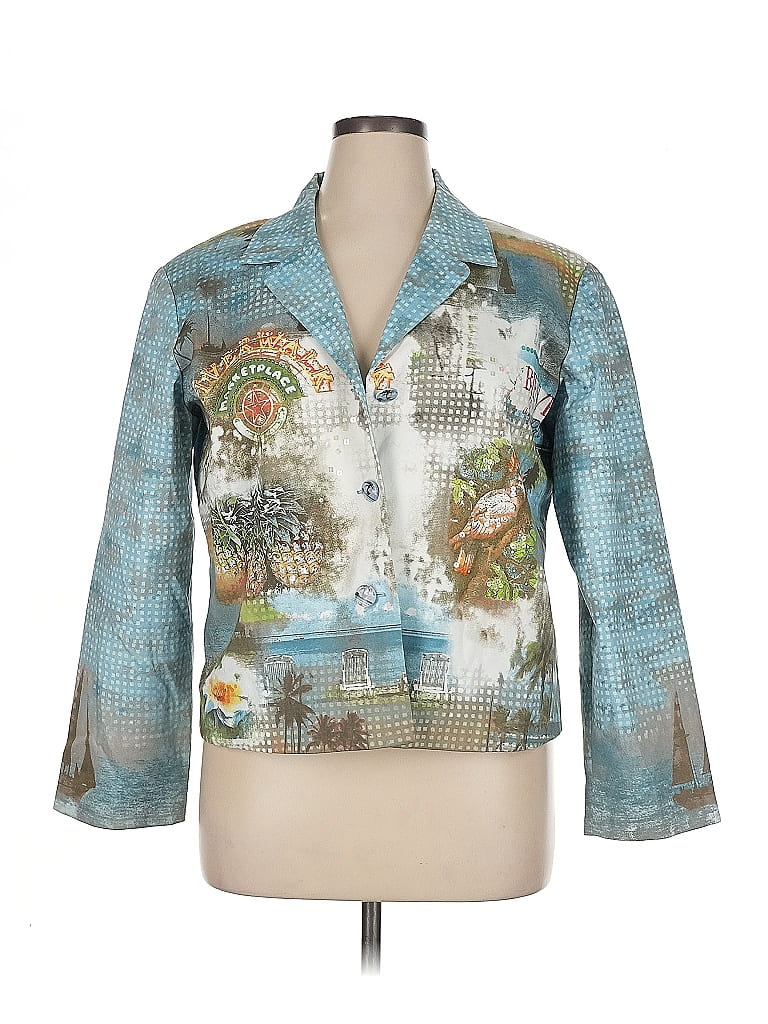 VTG Nancy Bolen Women’s City Girl Embroidered Jacket 80s Blue Medium