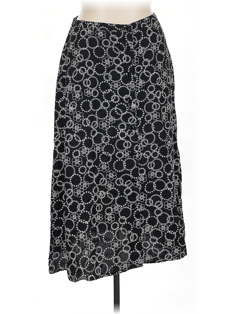 Jupe Noire Jones – Taille 14 – Tissu Waffle – Fermetures Dorées – Neuf Avec Étiquettes
