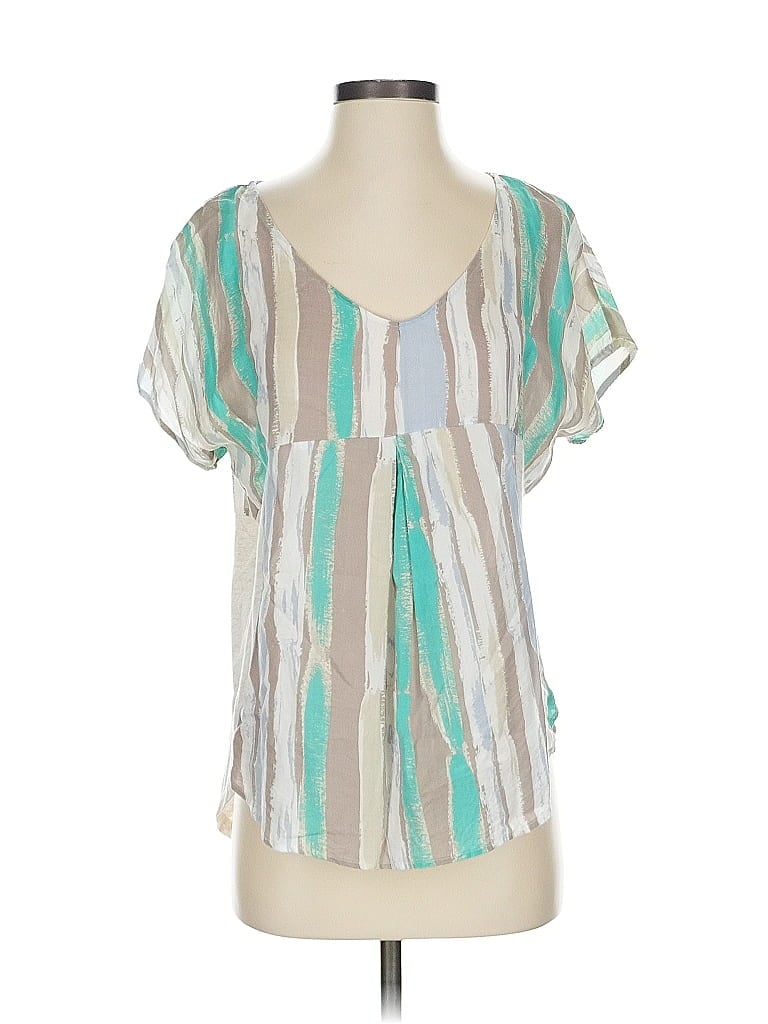Porridge Silver Short Sleeve Blouse Size S - photo 1
