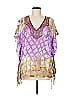 Hale Bob Purple 3/4 Sleeve Silk Top Size M - photo 1