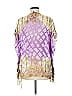 Hale Bob Purple 3/4 Sleeve Silk Top Size M - photo 2