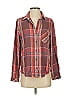 Cloth & Stone Plaid Brown 3/4 Sleeve Button-Down Shirt Size XS - photo 1
