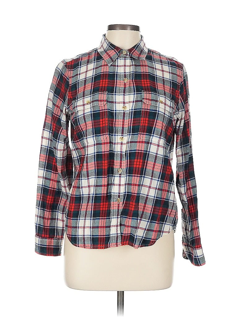 Pre-owned Chaps Long Sleeve Button Down Shirt In Red