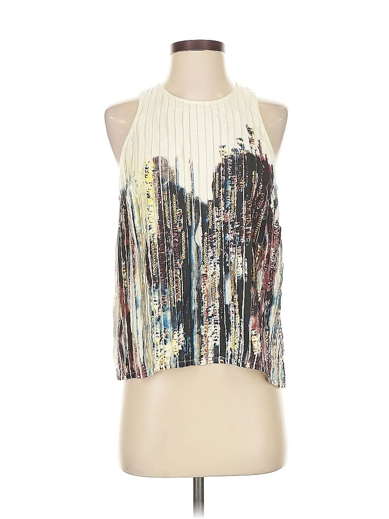 Floreat 100% Viscose Ivory Sleeveless Blouse Size 2 - photo 1