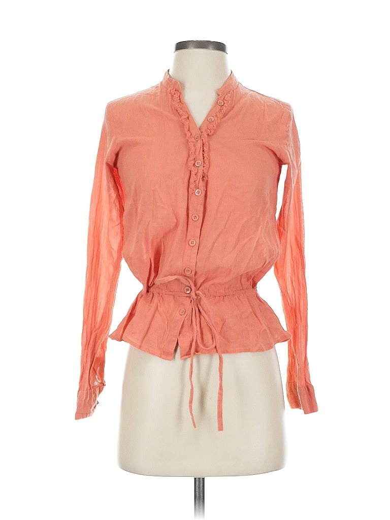 Pre-owned Caterpillar Long Sleeve Blouse In Orange
