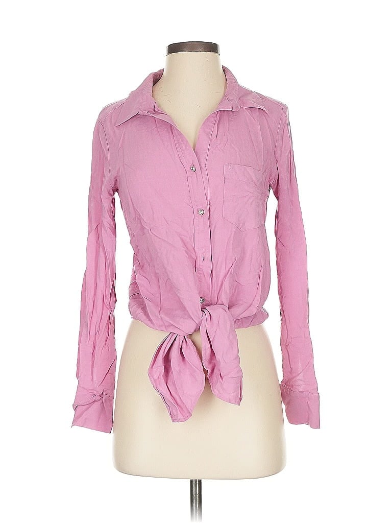 Pre-owned Karen Kane Long Sleeve Blouse In Pink