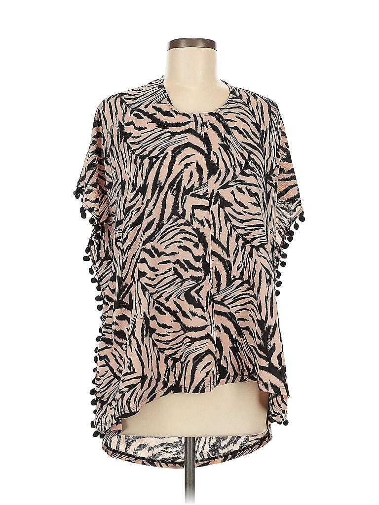 Pre-owned Xhilaration Short Sleeve Blouse In Brown