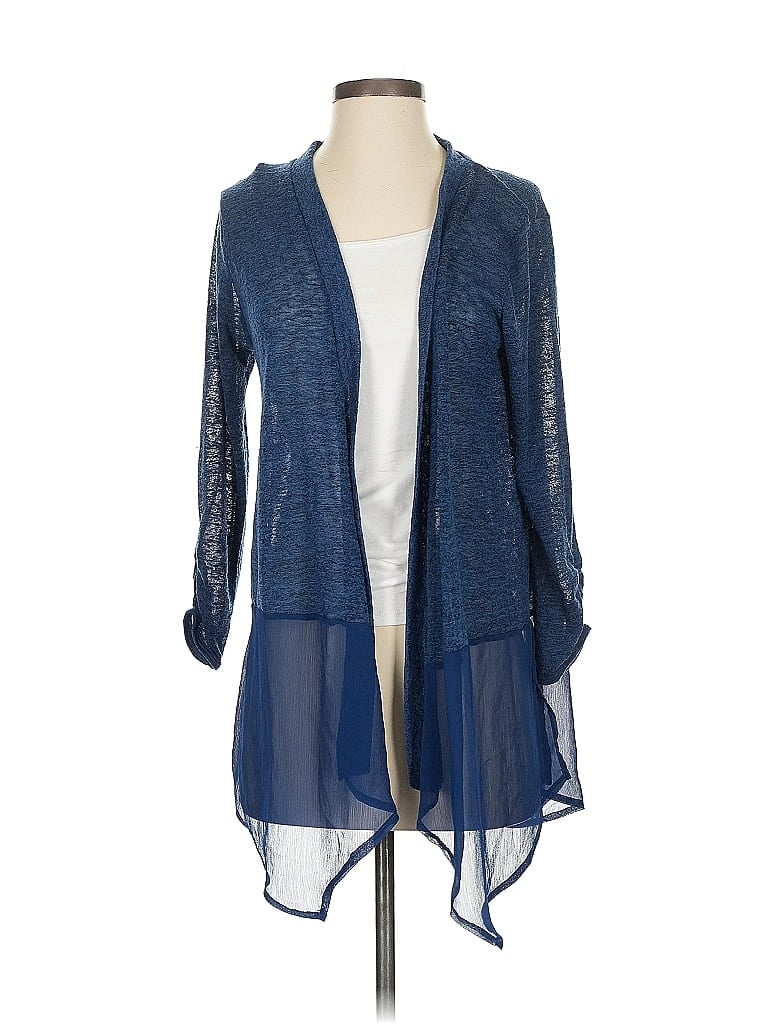 AUGUST SILK Pre-owned Cardigan Sweater In Blue