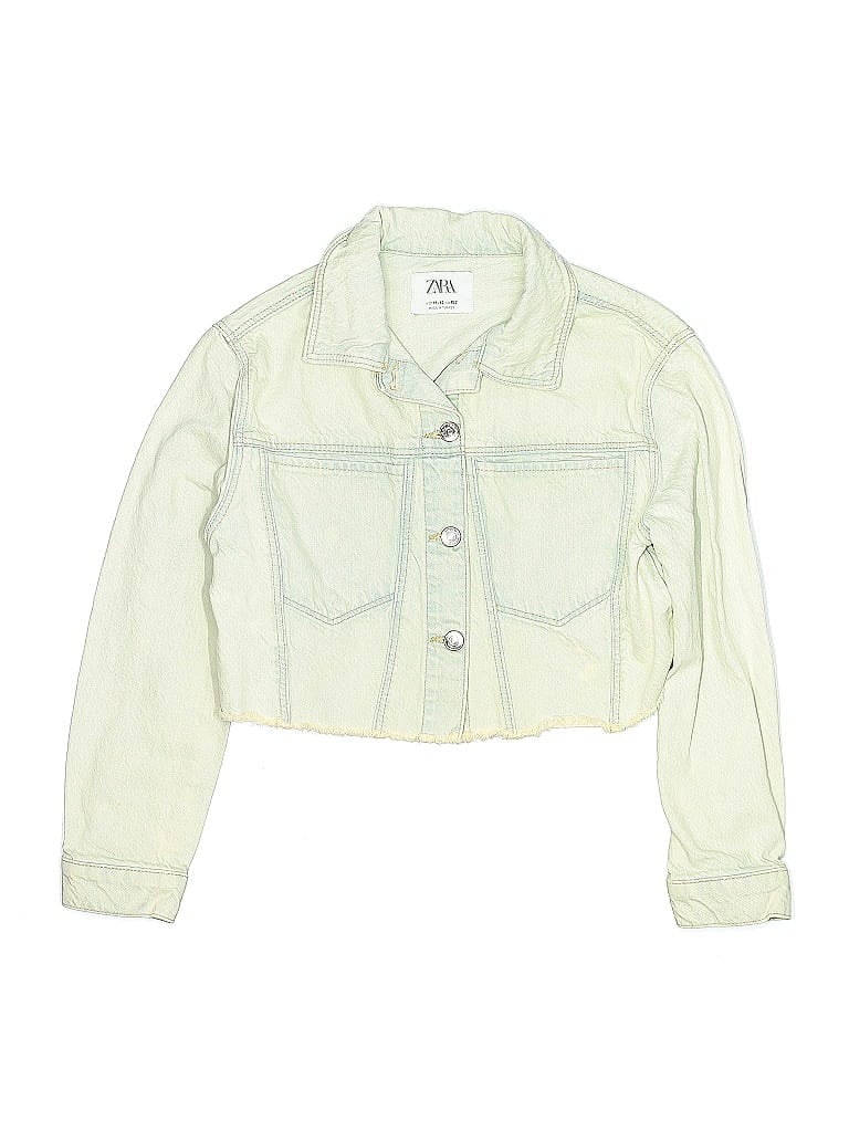 Pre-owned Zara Kids' Denim Jacket In Green