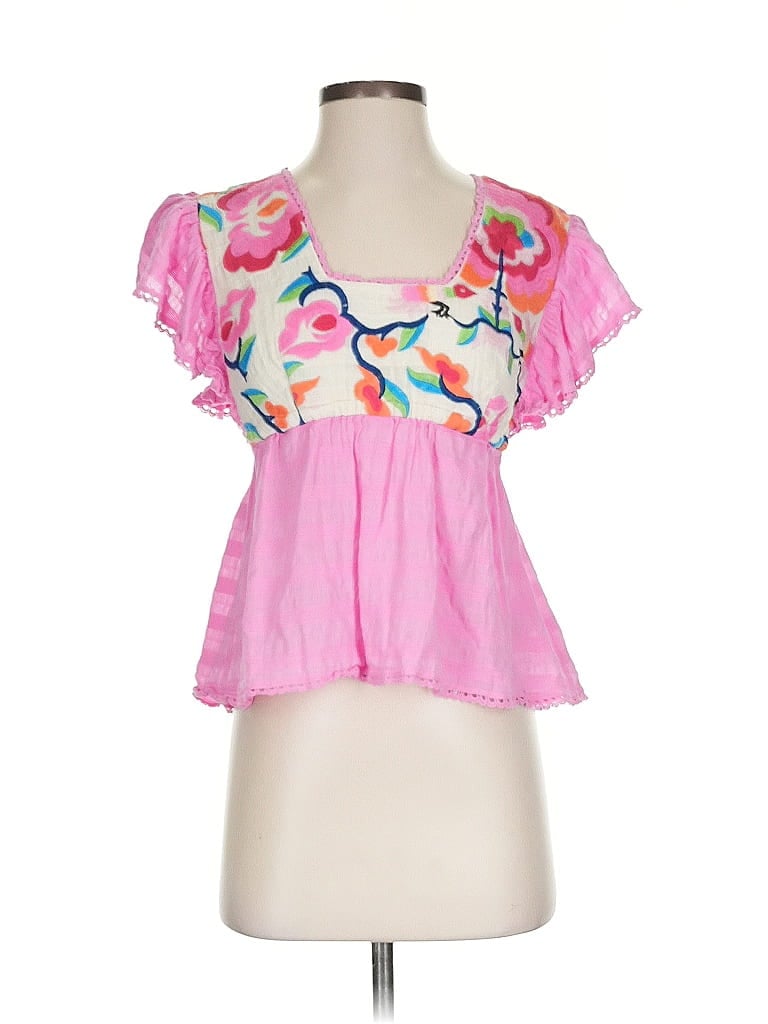 Pre-owned Plenty By Tracy Reese Short Sleeve Blouse In Pink