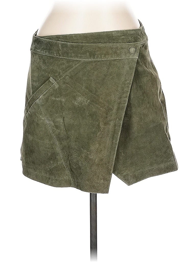 Pre-owned Blanknyc Blank Nyc Leather Skirt In Green