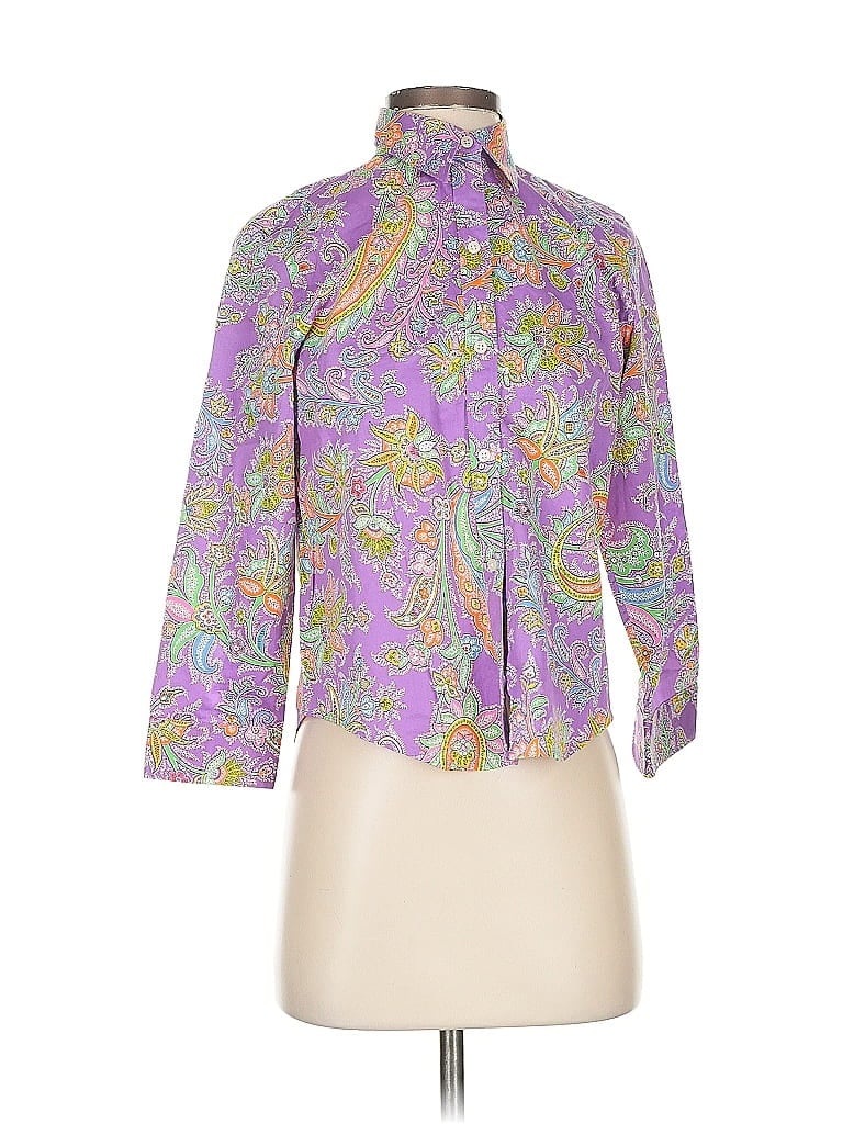 Pre-owned Polo Ralph Lauren 3/4 Sleeve Blouse In Purple