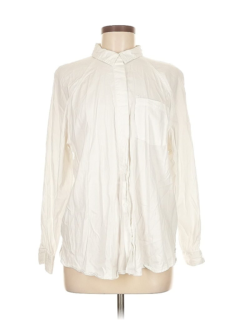Pre-owned Universal Thread Long Sleeve Blouse In White