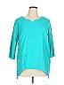 Palm Grove 100% Cotton Teal 3/4 Sleeve Top Size XL - photo 1