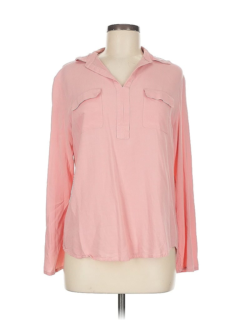 Pre-owned J. Peterman Long Sleeve Polo Shirt In Pink