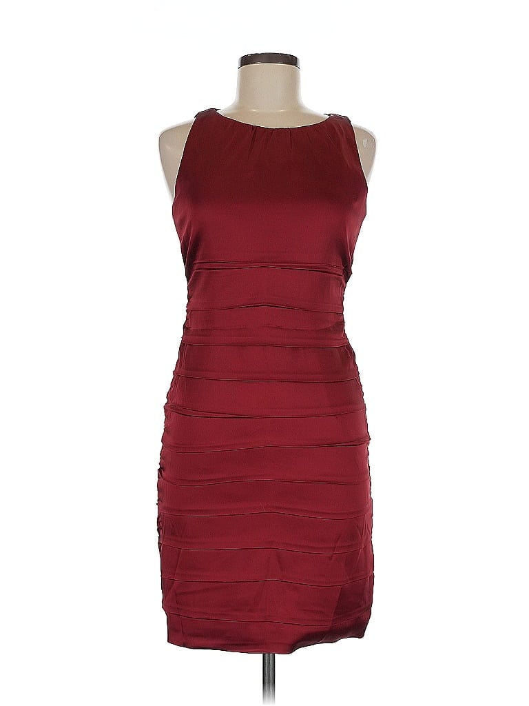 Pre-owned Taylor Cocktail Dress In Burgundy