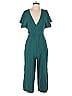 Leith Solid Teal Jumpsuit Size S - photo 1
