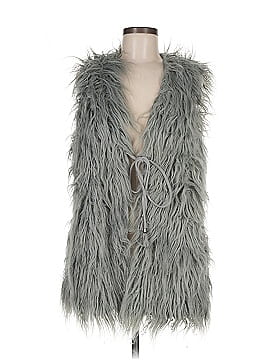 Donna Salyers' Fabulous Furs 100% Acrylic Ivory Faux Fur Vest Size L