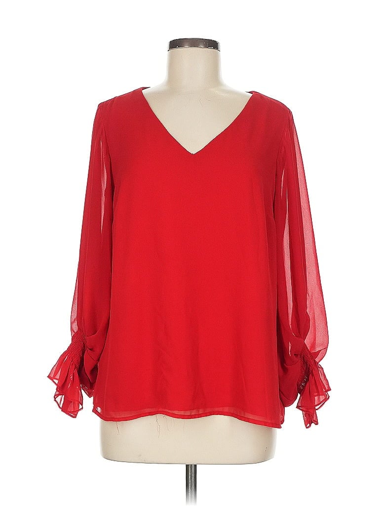 Pre-owned Vince Camuto Long Sleeve Blouse In Red