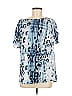 Belle By Kim Gravel Blue Short Sleeve Blouse Size M - photo 1