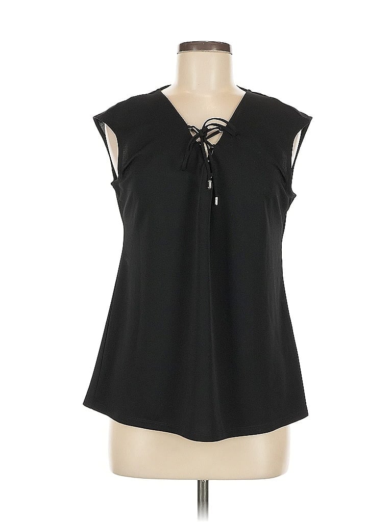Pre-owned Calvin Klein Sleeveless Blouse In Black