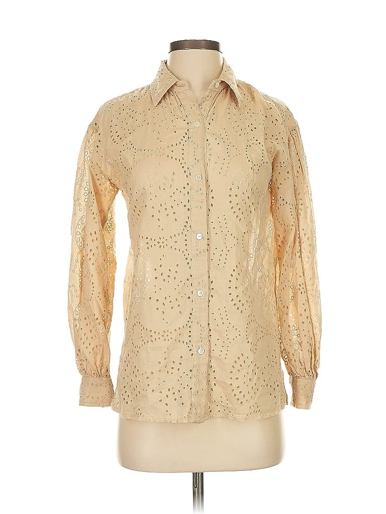 Nili Lotan Tan Long Sleeve Blouse Size XS - photo 1