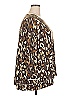 Belle By Kim Gravel Animal Print Brown Long Sleeve Blouse Size 2X - photo 3