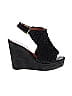 Elizabeth and James Black Wedges Size 7 1/2 - photo 1
