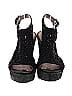 Elizabeth and James Black Wedges Size 7 1/2 - photo 2