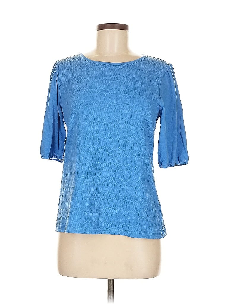 Click to view more detailed imagery on our partner's website Pre-owned Talbots Short Sleeve Top Blue Boatneck Tops