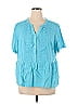 D&Co. Teal Short Sleeve Blouse Size 1X - photo 1