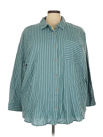 Maurices 3/4 Sleeve Button-Down Shirt (view 1)