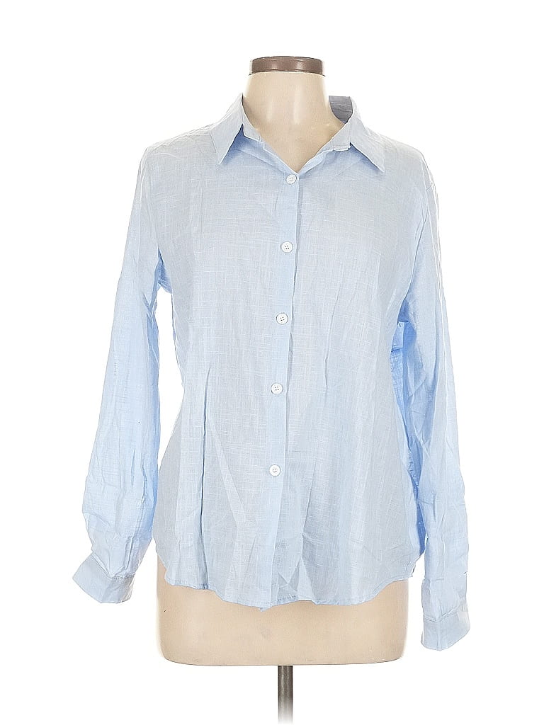 Pre-owned Unbranded Long Sleeve Blouse In Blue