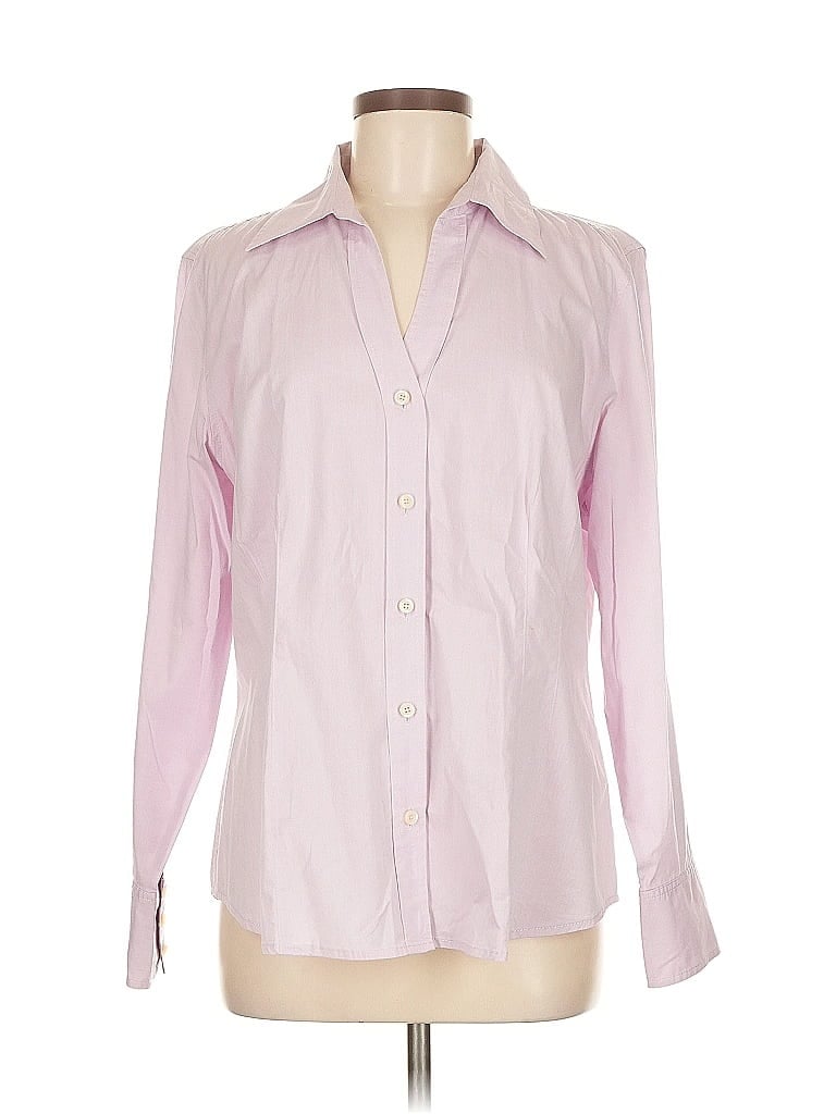 Pre-owned Gap Long Sleeve Blouse In Purple