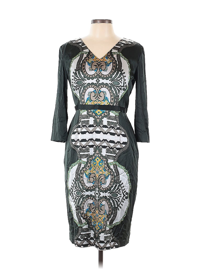 ETRO Graphic Black Green Cocktail Dress Size EU (IT) 46 / US 10 - photo 1