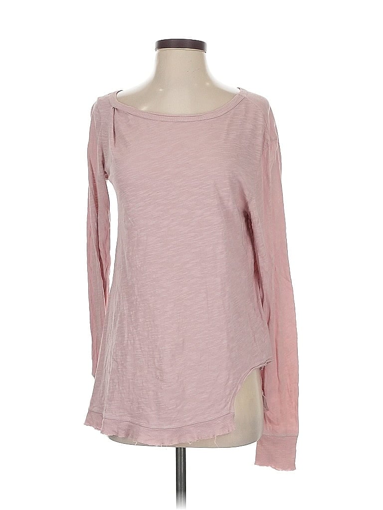 Pre-owned Left Of Center 3/4 Sleeve T-shirt In Pink