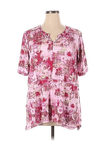 LOGO by Lori Goldstein Short Sleeve Henley (view 1)