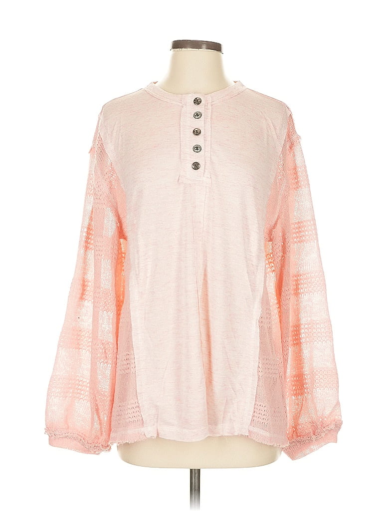 Pol Pink Long Sleeve Blouse Size S - photo 1