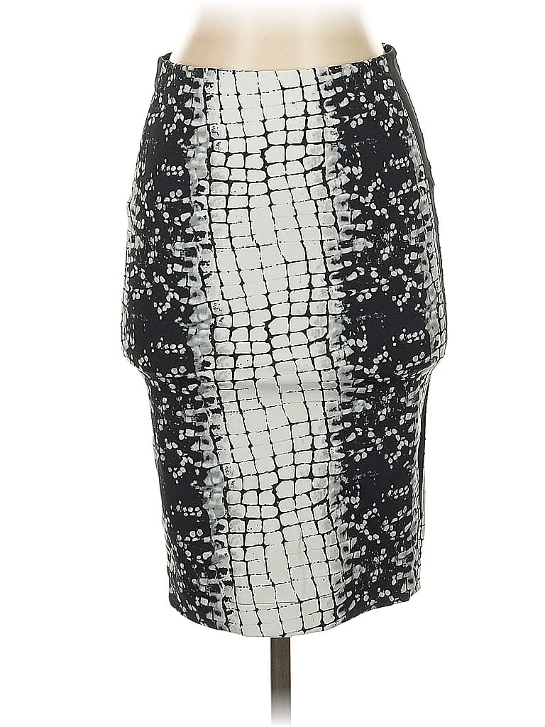 Robert Rodriguez Graphic Silver Formal Skirt Size 4 - photo 1